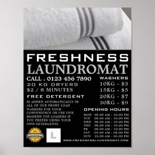 Clean Towels, Laundromat, Cleaning Advertising Poster