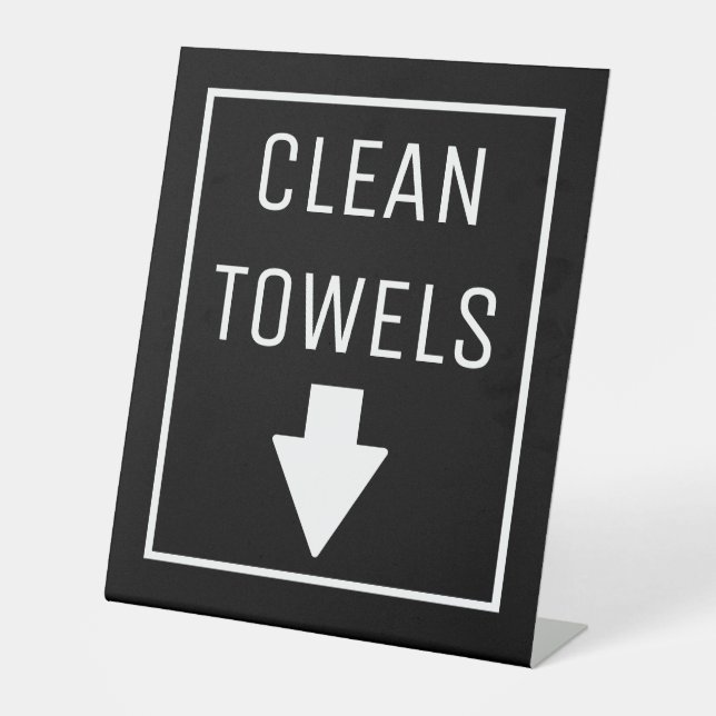 CLEAN TOWELS PEDESTAL SIGN (Front)