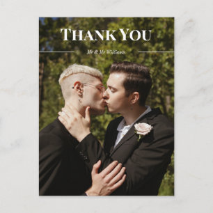 Clean Typography Thank You & Names Photo Postcard