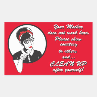 Clean up! rectangular sticker