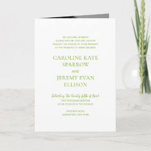 Clean Vibrant Green QR Code Elegant Wedding Invitation