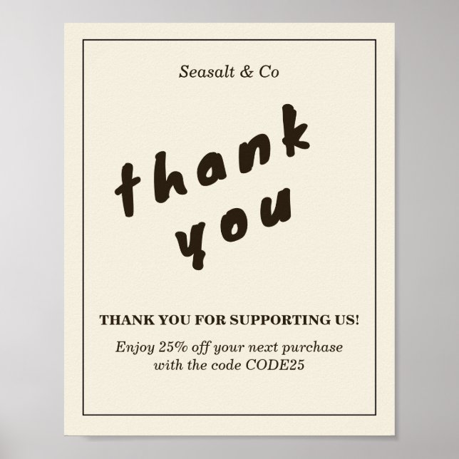 Clean Wall Art Poster | thank you  (Front)