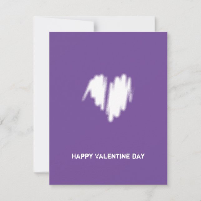 Clean White Corporate QR Code Heart Love Holiday Card (Front)