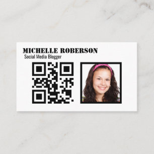 Clean white photo and code business card