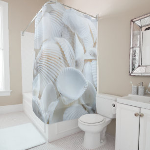 Clean White Seashells Beauty In Nature Shower Curtain