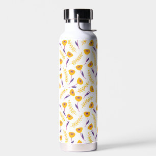 Clean yellow floral pattern Water Bottle