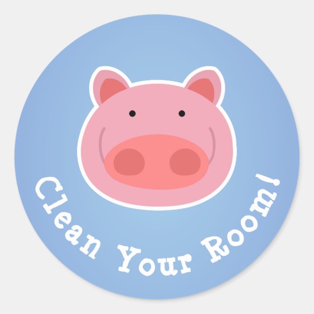 Clean Your Room! Classic Round Sticker (Front)