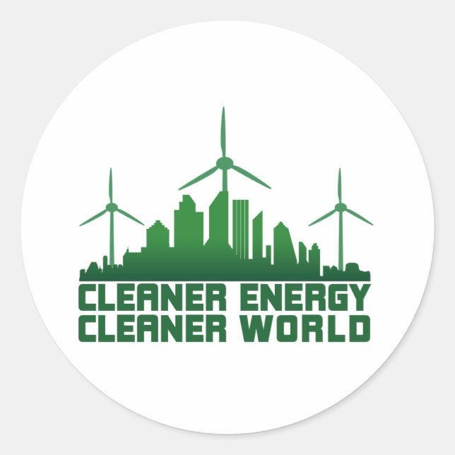 Cleaner Energy Cleaner World Classic Round Sticker (Front)