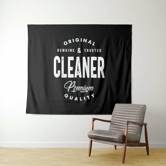 Cleaner Job Title Tee Gift Mens Womens Tapestry (In Situ (Horizontal))
