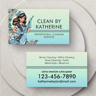 Cleaner Maid Service Office Home Business Card