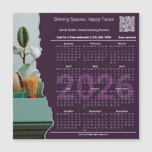 Cleaner Motto CTA QR-code 2026 Calendar Magnet