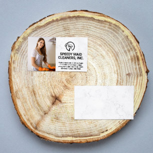 Cleaner Service Woman Cleaning Stove Business Card