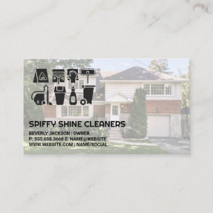 Cleaner Supply Tool Icons   Residential Home Business Card