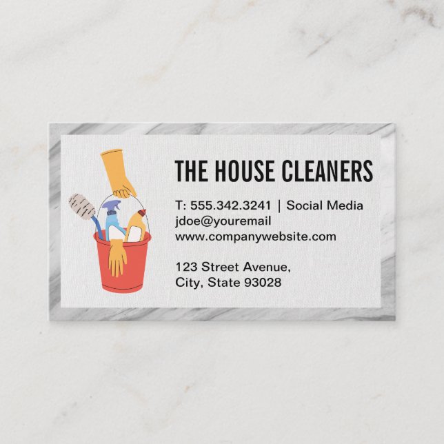 Cleaner Tools in Bucket Business Card (Front)