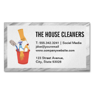 Cleaner Tools in Bucket Magnetic Business Card