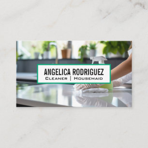 Cleaner Washing the Kitchen Counter Business Card