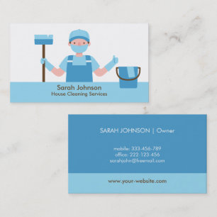 Cleaner With Mask Cleaning Service Business Card