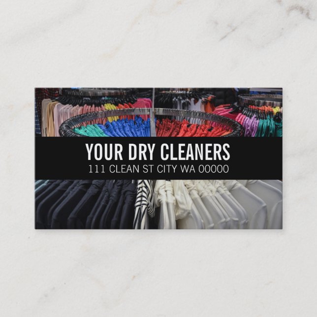 Cleaners Dry Cleaning Business Card Template (Front)