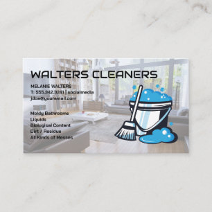 Cleaners   Mop and Soap Bucket Business Card