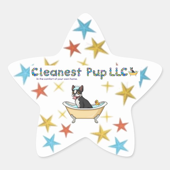 Cleanest Pup LLC Star Sticker (Front)