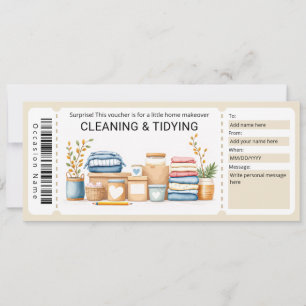 Cleaning and Tidying Gift Certificate  Invitation