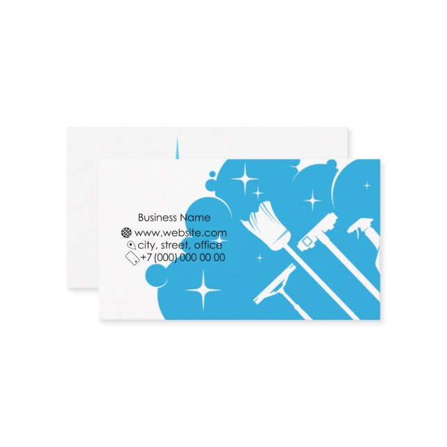 Cleaning and washing with accessories business card (Front/Back In Situ)