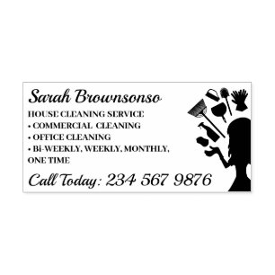 Cleaning Black Elegant Self-inking Stamp