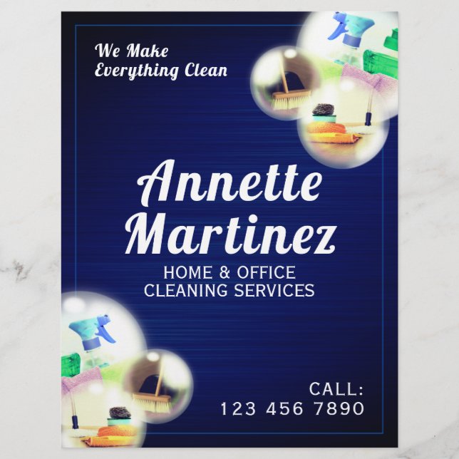 Cleaning bubbles professional flyer (Front)
