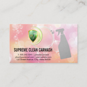 Cleaning Bucket Broom   Spray Bottle   Bubbles Business Card