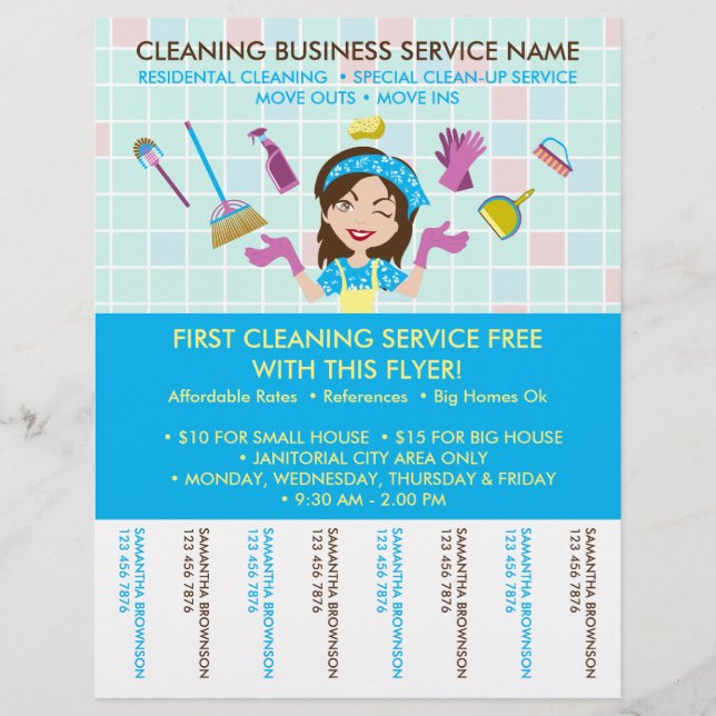 Cleaning business Janitorial Tickets Advertising Flyer (Front)