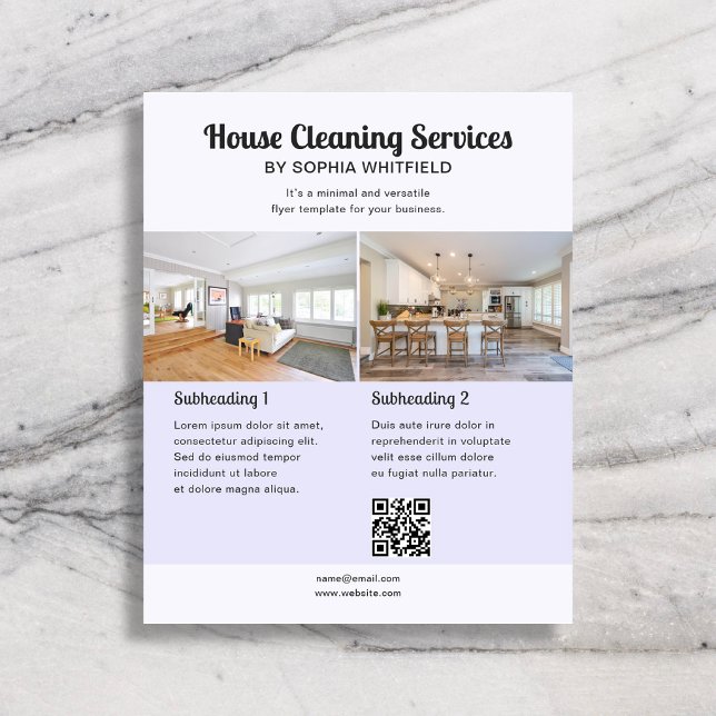 Cleaning Business Retro Script Photo Lavender Flyer (Creator Uploaded)