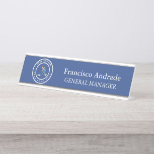 Cleaning Company Custom Logo Cleaning Service Desk Name Plate