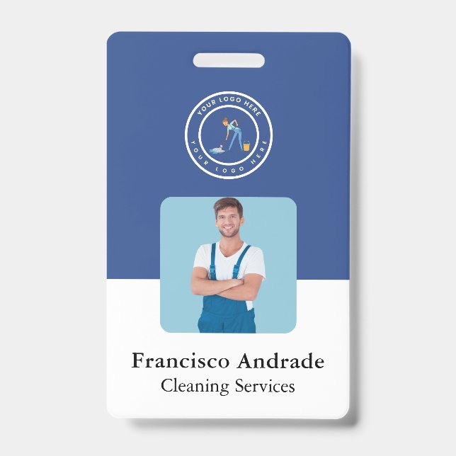 Cleaning Company | Custom Logo Cleaning Service ID Badge (Front)