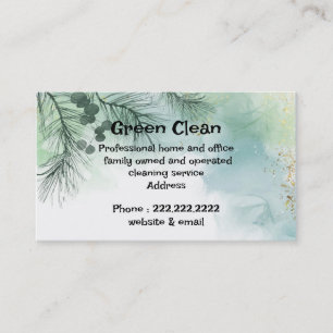 Cleaning Company, Green, Eco- Friendly, Nature Bus Business Card
