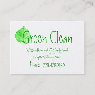 Cleaning Company, Green, Eco- Friendly, Nature Business Card