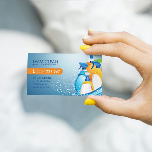  Cleaning Company  Professional  QR Code Business Card (Creator Uploaded)