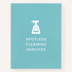 Cleaning Company Spray Bottle Aqua Blue Notebook