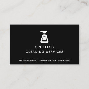 Cleaning Company Spray Bottle Black Business Card