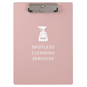 Cleaning Company Spray Bottle Dusty Pink Clipboard