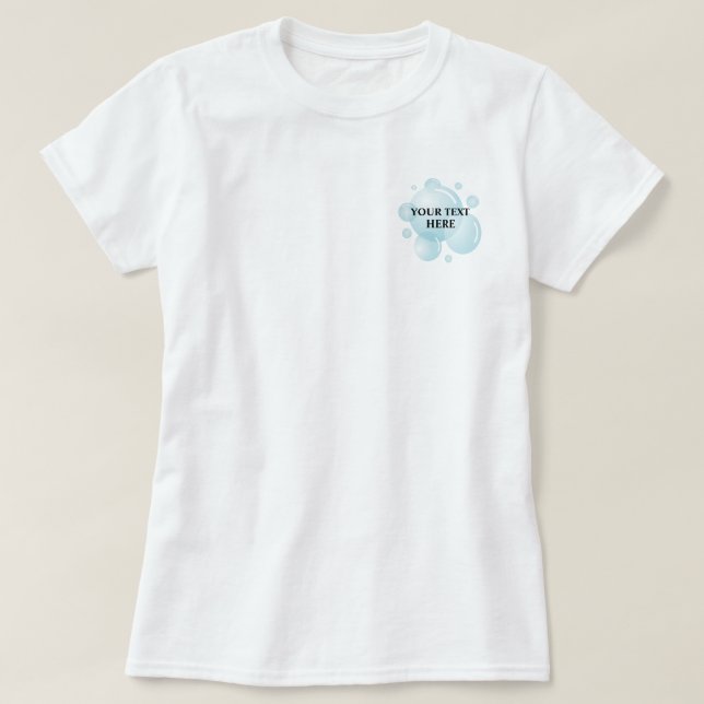 Cleaning company t shirt with soap bubbles logo (Design Front)