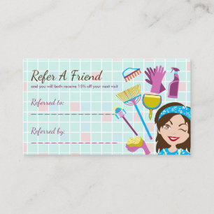 Cleaning Customer Sale Discount Referral Card