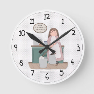 Cleaning Day Country Wall Clock