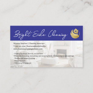 Cleaning Duster Home Logo   Tidy Living Room Business Card