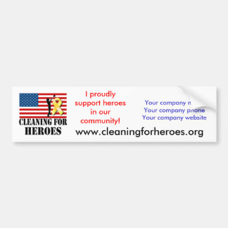 Cleaning for Heroes Bumper Sticker for Providers