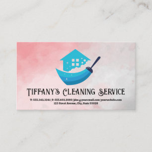 Cleaning   House Broom Logo Business Card