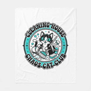 Cleaning House Chaos Cat Pet Lover Shirt Art - Cle Fleece Blanket
