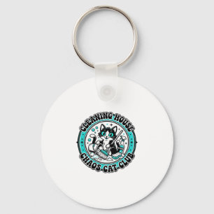 Cleaning House Chaos Cat Pet Lover Shirt Art - Cle Key Ring