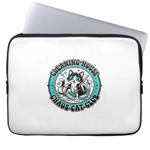 Cleaning House Chaos Cat Pet Lover Shirt Art - Cle Laptop Sleeve