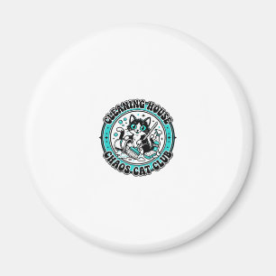 Cleaning House Chaos Cat Pet Lover Shirt Art - Cle Magnet