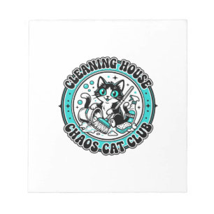 Cleaning House Chaos Cat Pet Lover Shirt Art - Cle Notepad